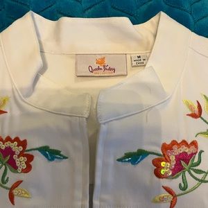 Women’s Quacker Factory Embroidered Jacket, Size Medium